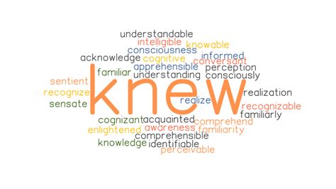 Synonym for knew - verb Definition of knew past tense of know 1 as in understood to have a practical understanding of a career diplomat who knows several languages a fan who really knows baseball Synonyms & Similar Words Relevance understood comprehended grasped appreciated possessed perceived had apprehended followed fathomed kenned savvied cognized caught on (to)